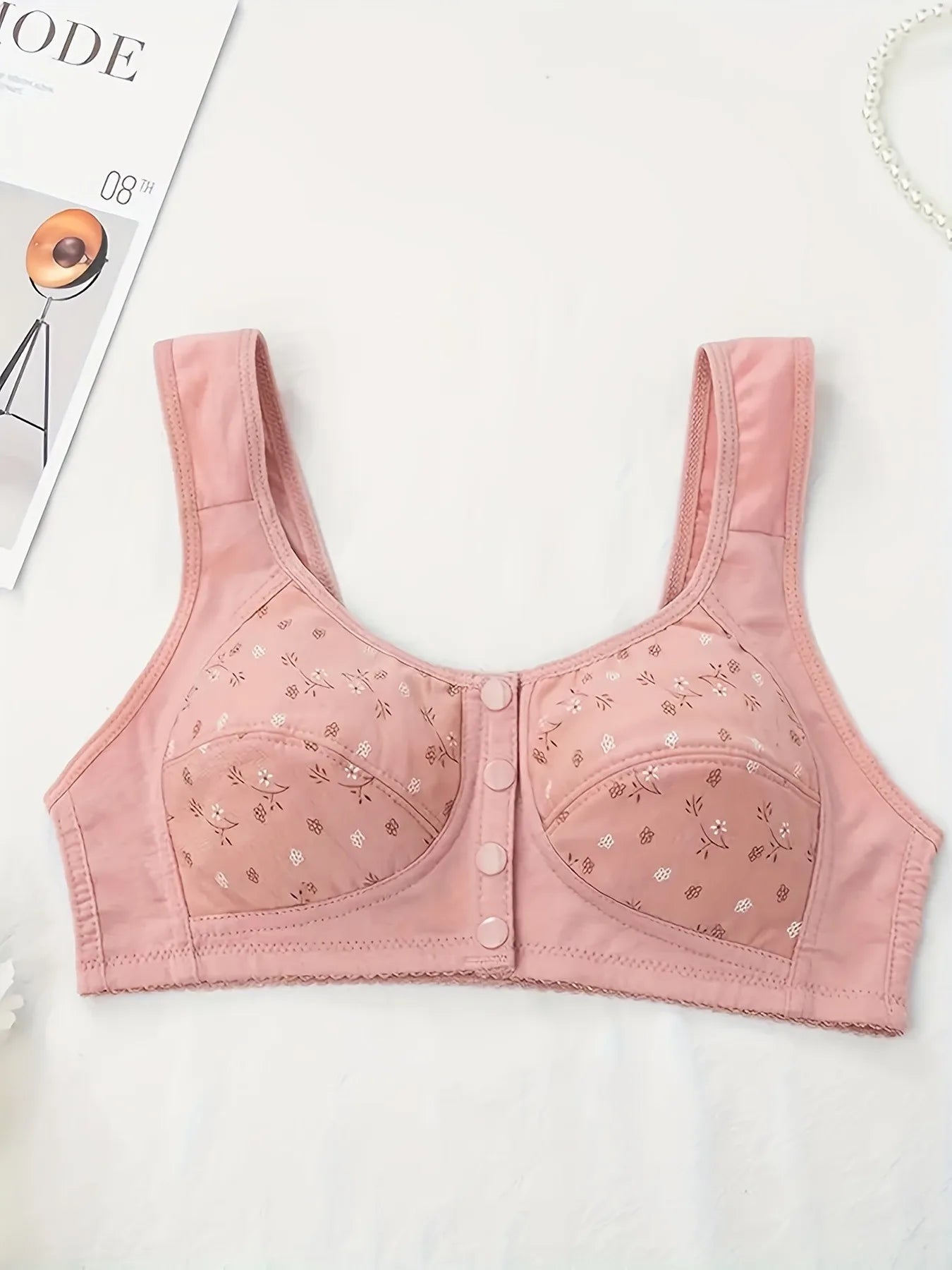 7-Piece Floral Front-Closure Nursing Bra Set – Adjustable Pressurized Support & Breathable Comfort