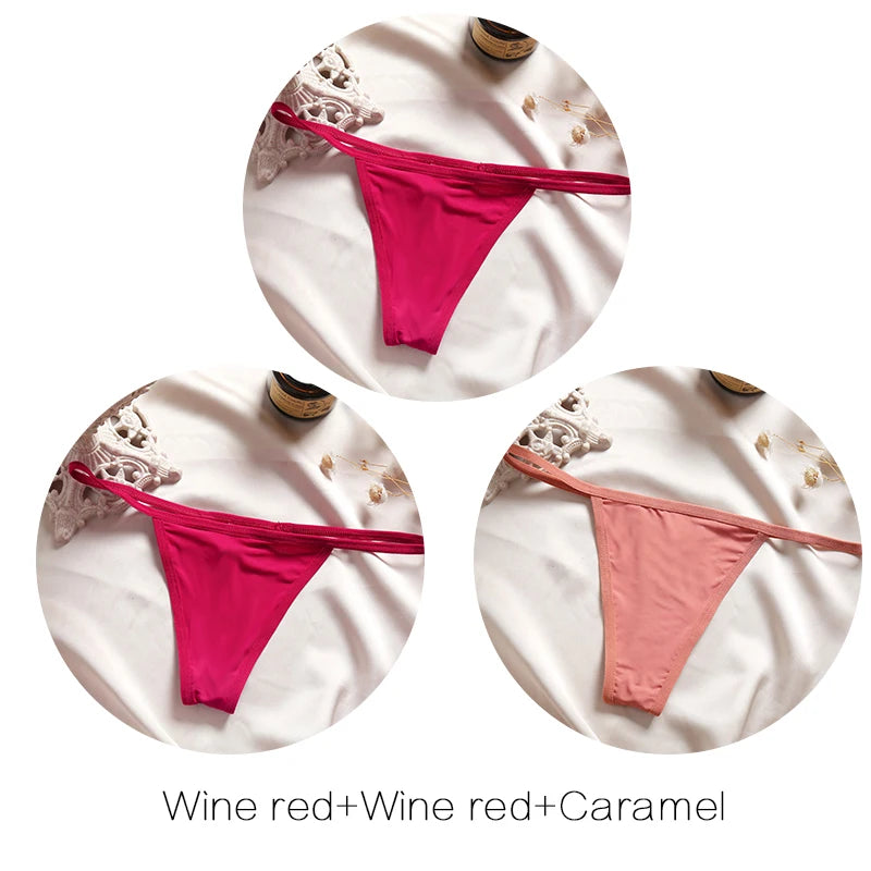 FINETOO 3-Pack Low-Rise T-Back Thong Set – Women’s Sexy Bikini Panties (M–XL)