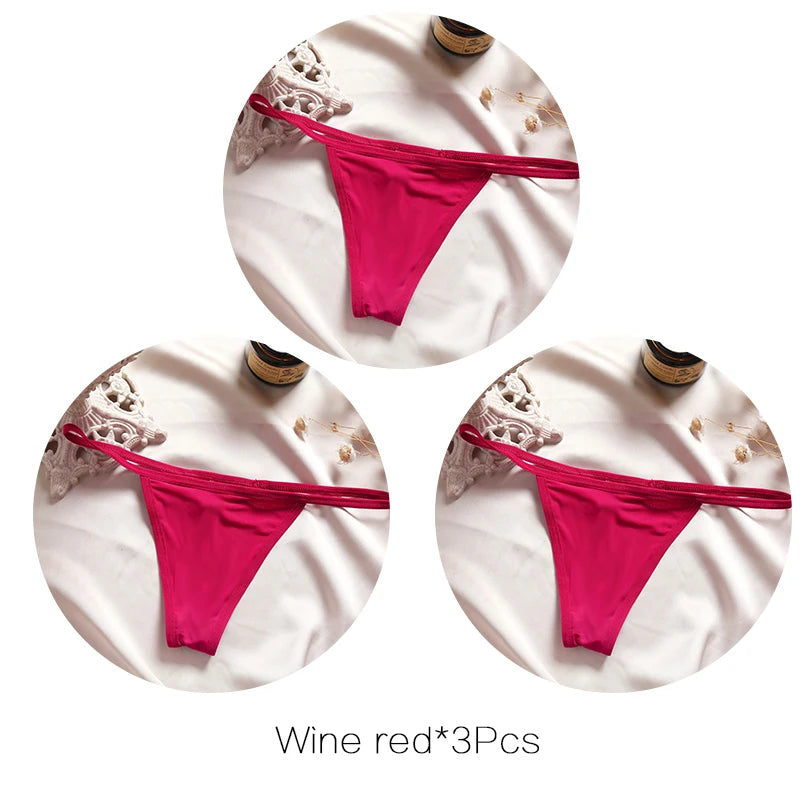 FINETOO 3-Pack Low-Rise T-Back Thong Set – Women’s Sexy Bikini Panties (M–XL)