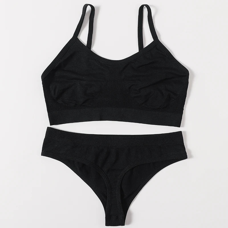 Seamless Ribbed Wireless Bralette Tank – Unlined Stretch Crop Top