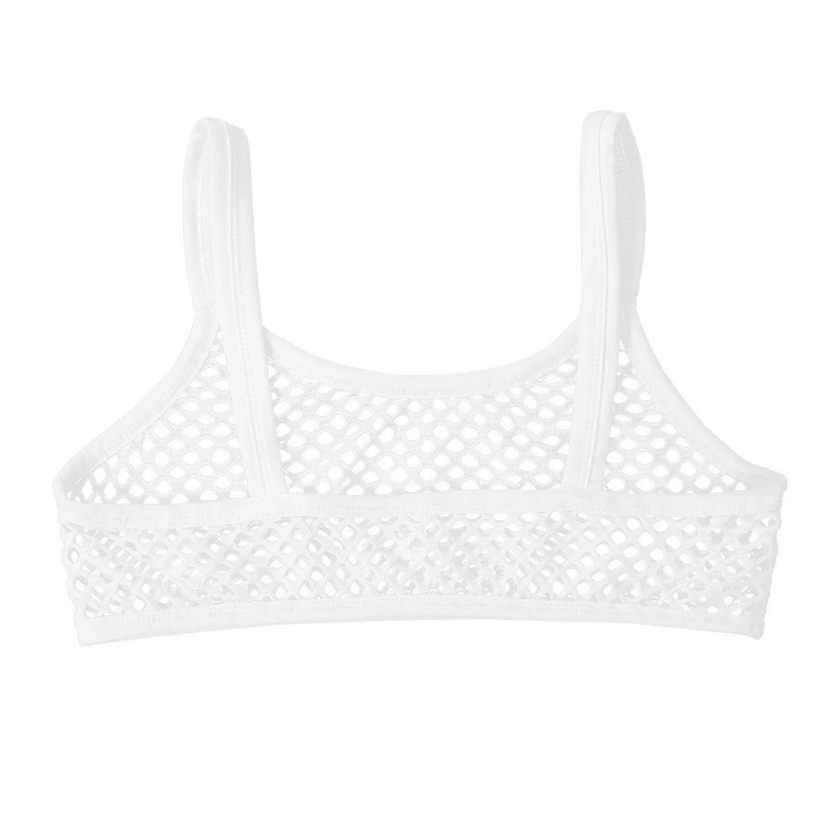 Womens Camisole Crop Tops Sexy Transparent Fishnet Mini Top Gym Party Tanks Sleeveless Hollow Out Vest Female Clubwear Tank Top