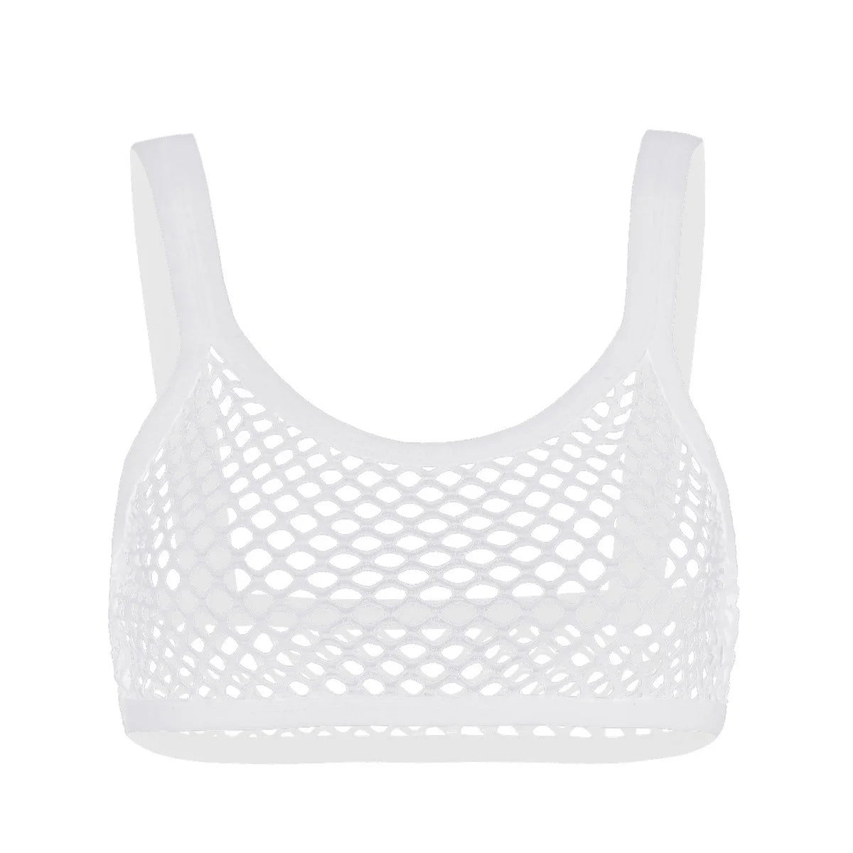 Womens Camisole Crop Tops Sexy Transparent Fishnet Mini Top Gym Party Tanks Sleeveless Hollow Out Vest Female Clubwear Tank Top