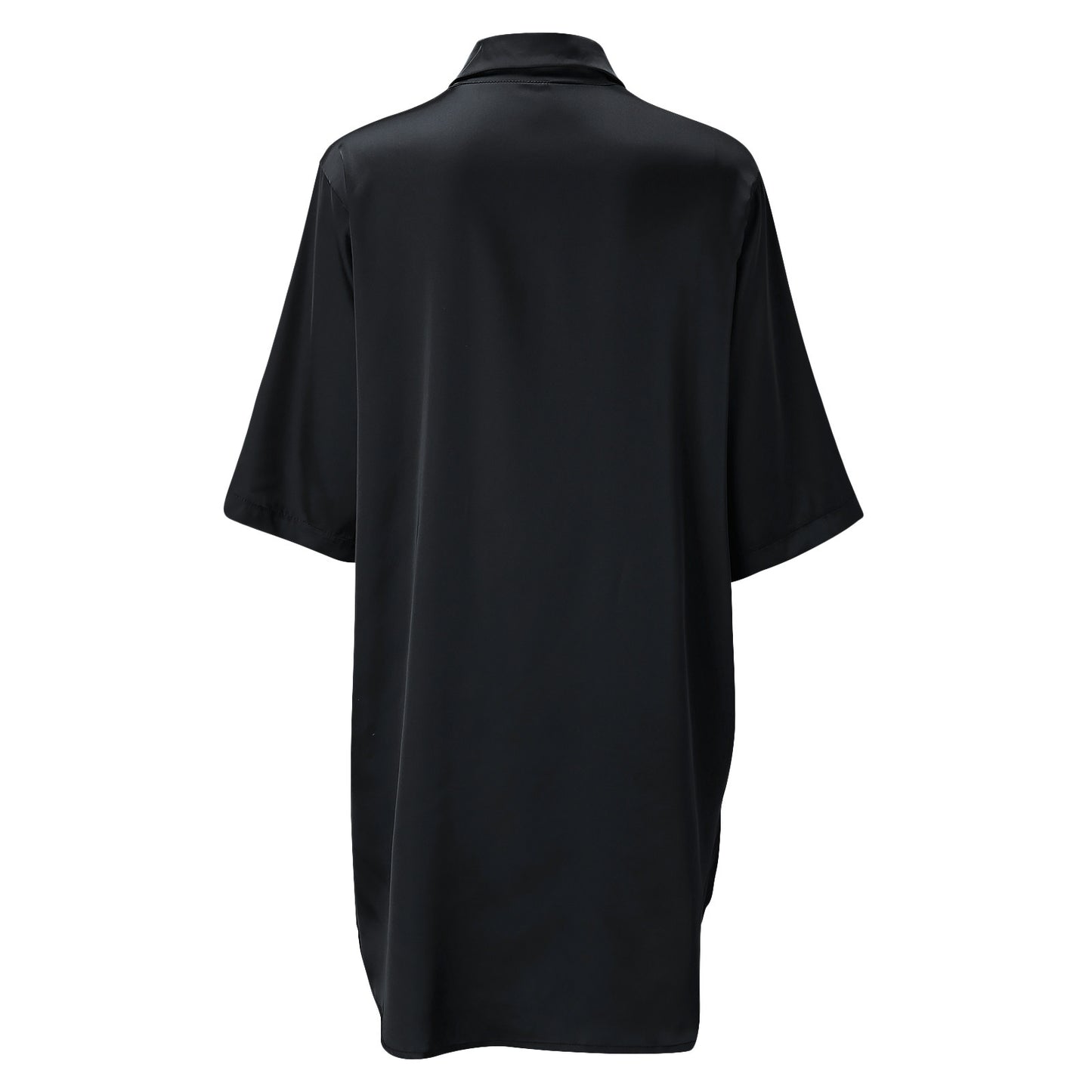 Plus Size Sexy Satin Sleepwear Women Ladies Night Dress Lingerie Nighties V-neck Button Sleep Tops Shirts Loose Nightgown Pijama