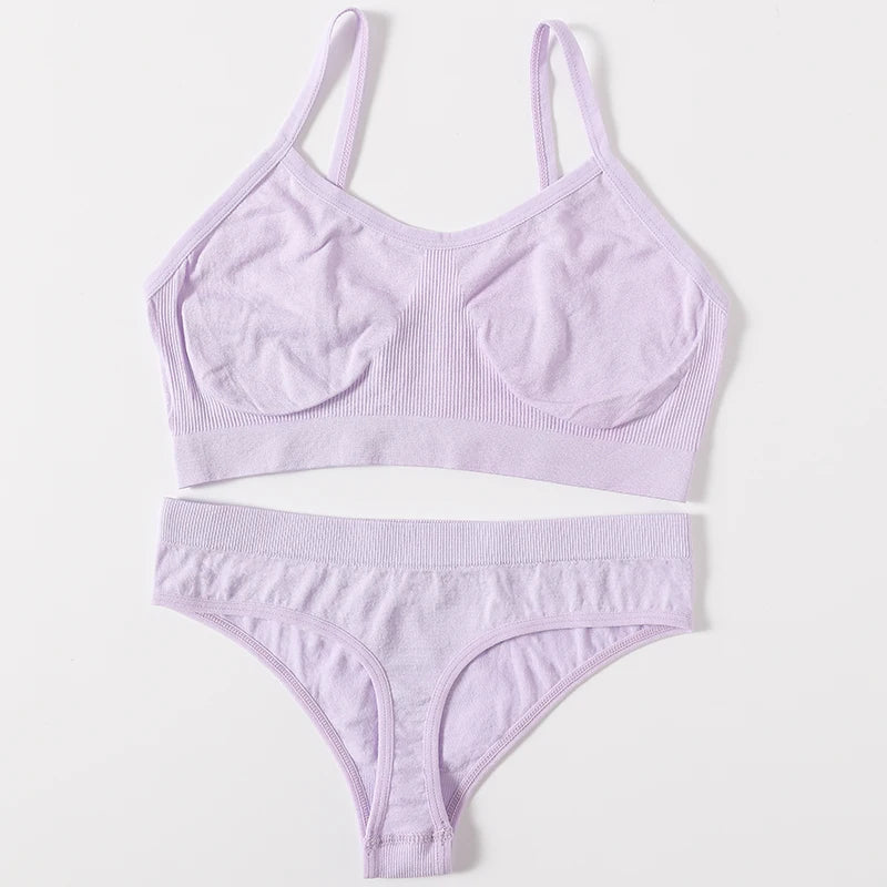 Seamless Ribbed Wireless Bralette Tank – Unlined Stretch Crop Top