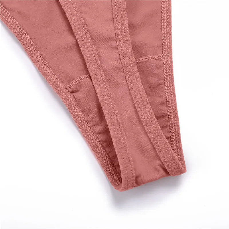 FINETOO 3-Pack Low-Rise T-Back Thong Set – Women’s Sexy Bikini Panties (M–XL)