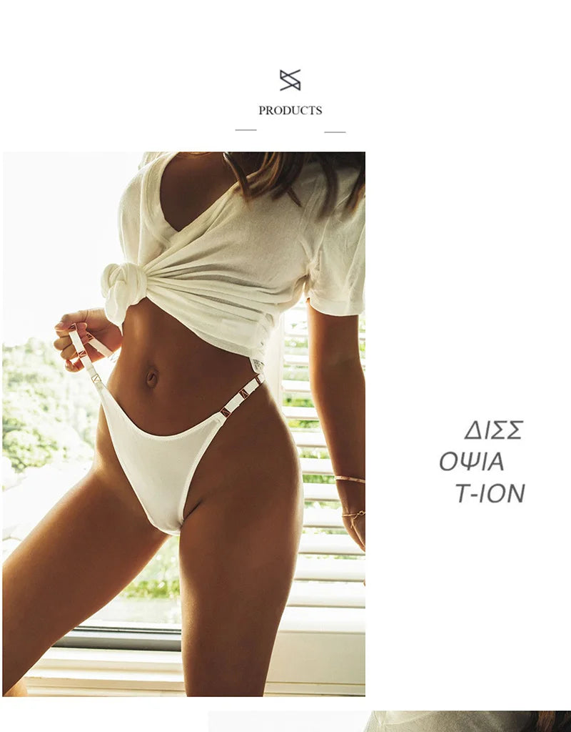 Seamless Sexy Thong Women Underwear Briefs Panties Zebra Flower Low Rise Luxury Metal Buckle G String Bikini Girls Female Panty
