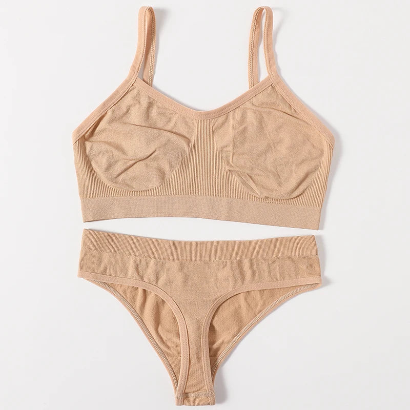 Seamless Ribbed Wireless Bralette Tank – Unlined Stretch Crop Top