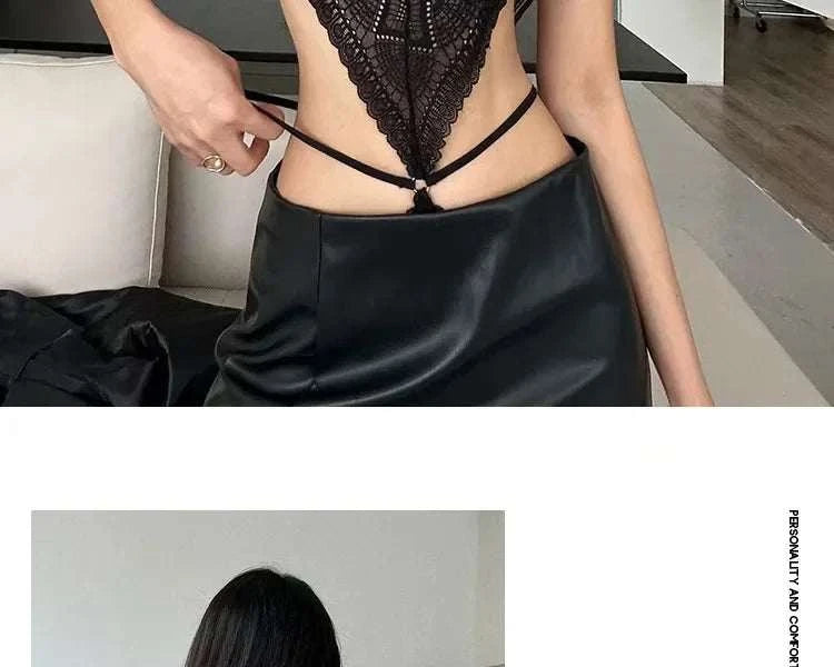 Sexy Lace Bodysuit - Deep V Neck Shaping Underwear for Small Bust, Lightweight Close-Fitting One-Piece Hollow Lingerie