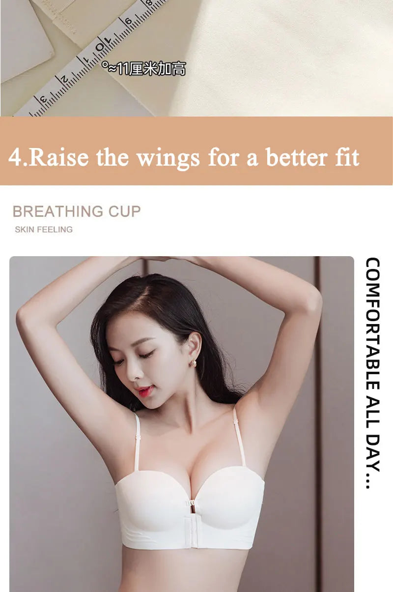 Front-Closure Wireless Cross-Back Posture Support Sports Bra – Breathable Comfort Underwear