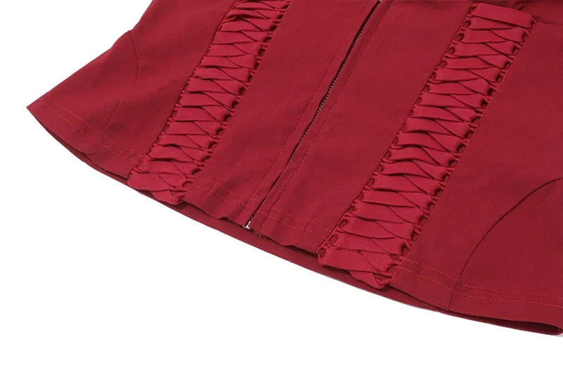 Fashion Cross Tie Zipper Slim Women's Vest Sexy Off Shoulder Backless Sleeveless Halter Top Casual Summer Street Camis