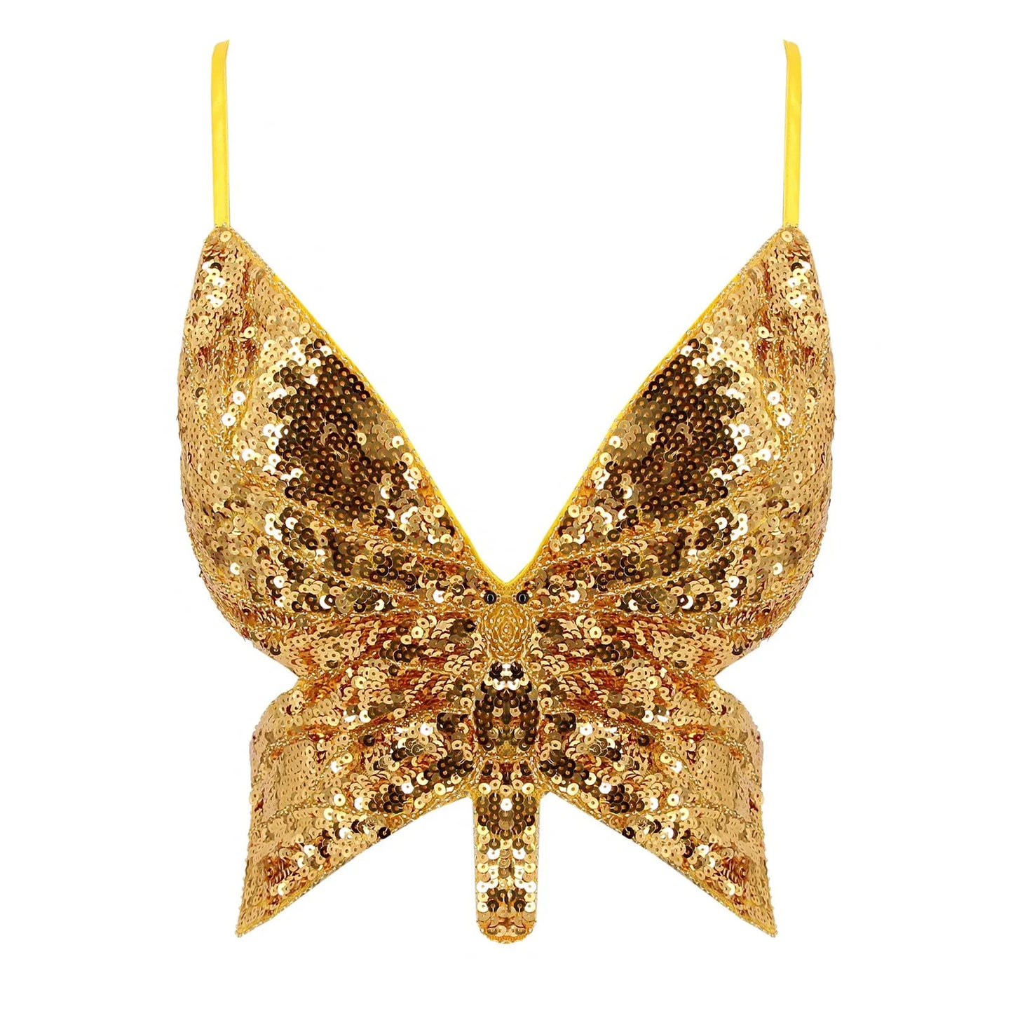 Sparkly Sequin Backless Bandage Crop Top – Sexy Sleeveless Dance & Carnival Vest for Women