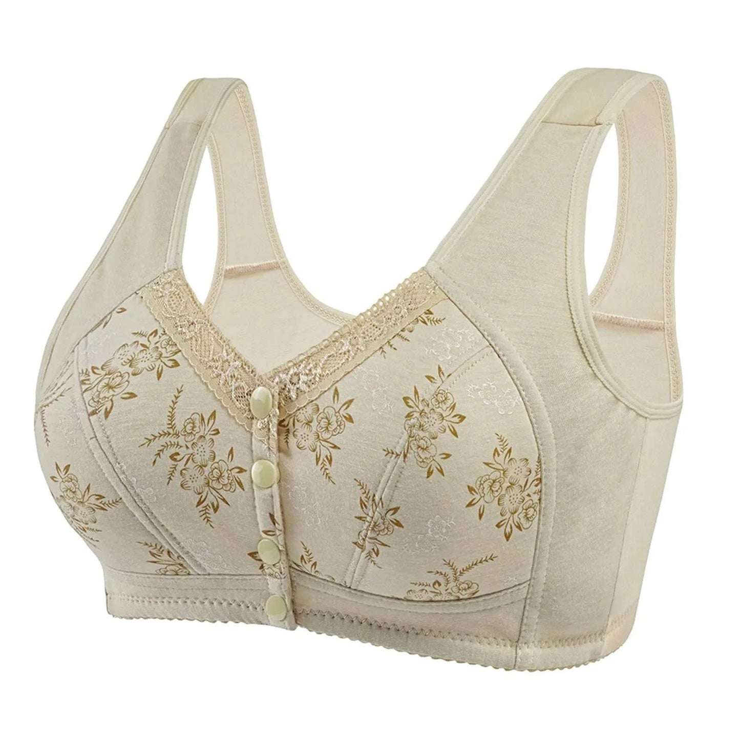 Fashion Mom Vest Brassiere Women Comfortable Front Button Bra Women's Wireless Cotton Underwear Thin Printed Lingerie for Female