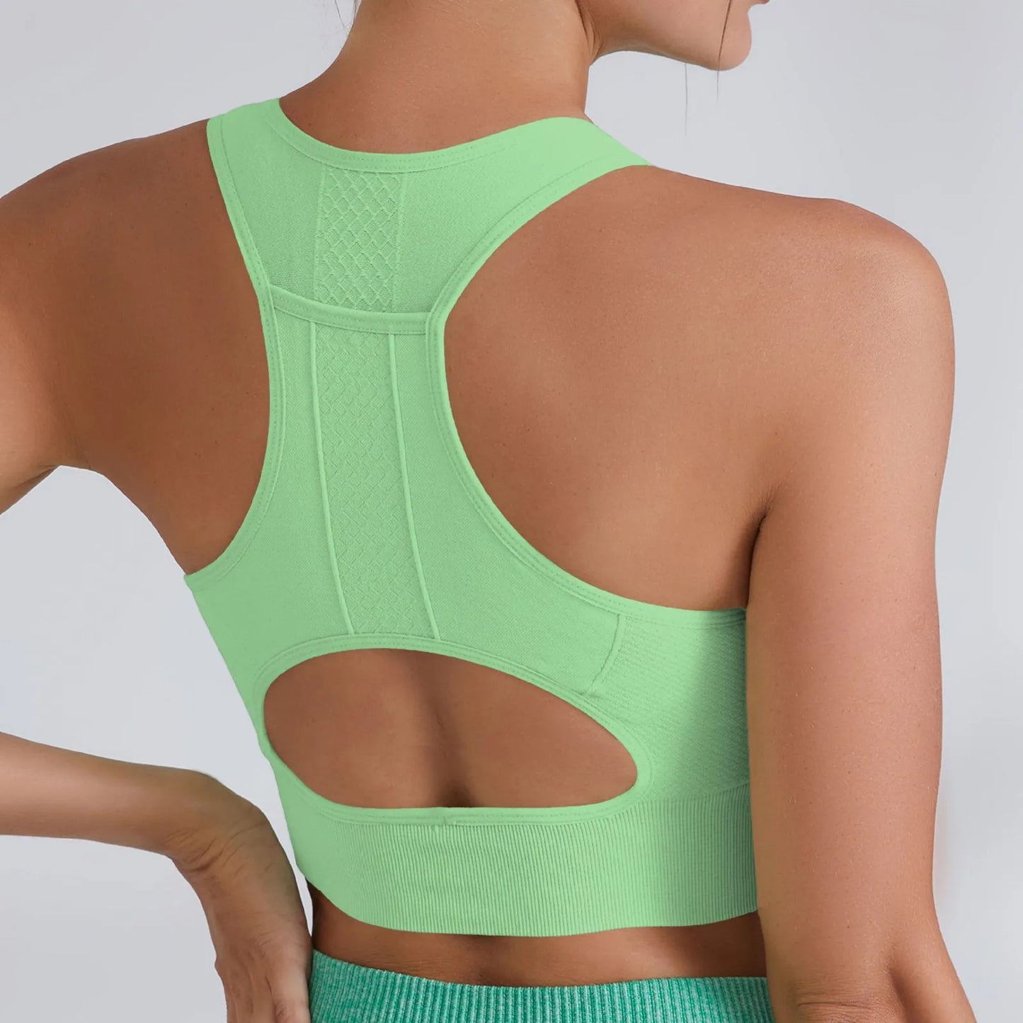 Women Sports Underwear Tight Gym Workout Crop Top Yoga Vest Shockproof With Chest Pad High Strength Fitness Clothing Sports Bra