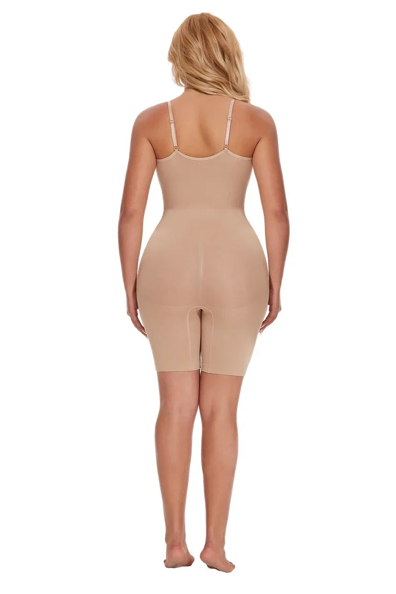 Seamless Tank Bodysuit Shapewear – Full-Body Slimming with Tummy Control, Anti-Chafing Shorts & Butt Lifter Waist Trainer