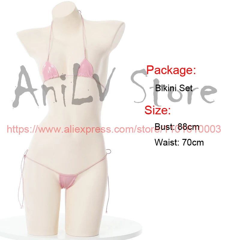 AniLV Kawaii Temptation Mini Bikini Set – Summer Beach Lingerie-Inspired Swimwear