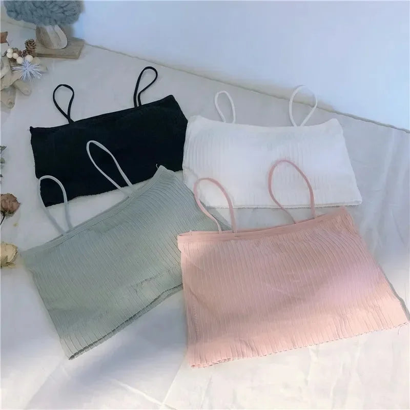 Women’s Cotton Seamless Tube Top Crop Bra – Comfort Sports & Sexy Loungewear