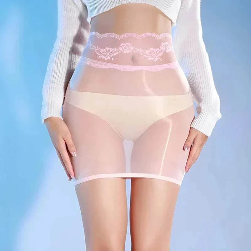 Shiny Lace Mini Skirt