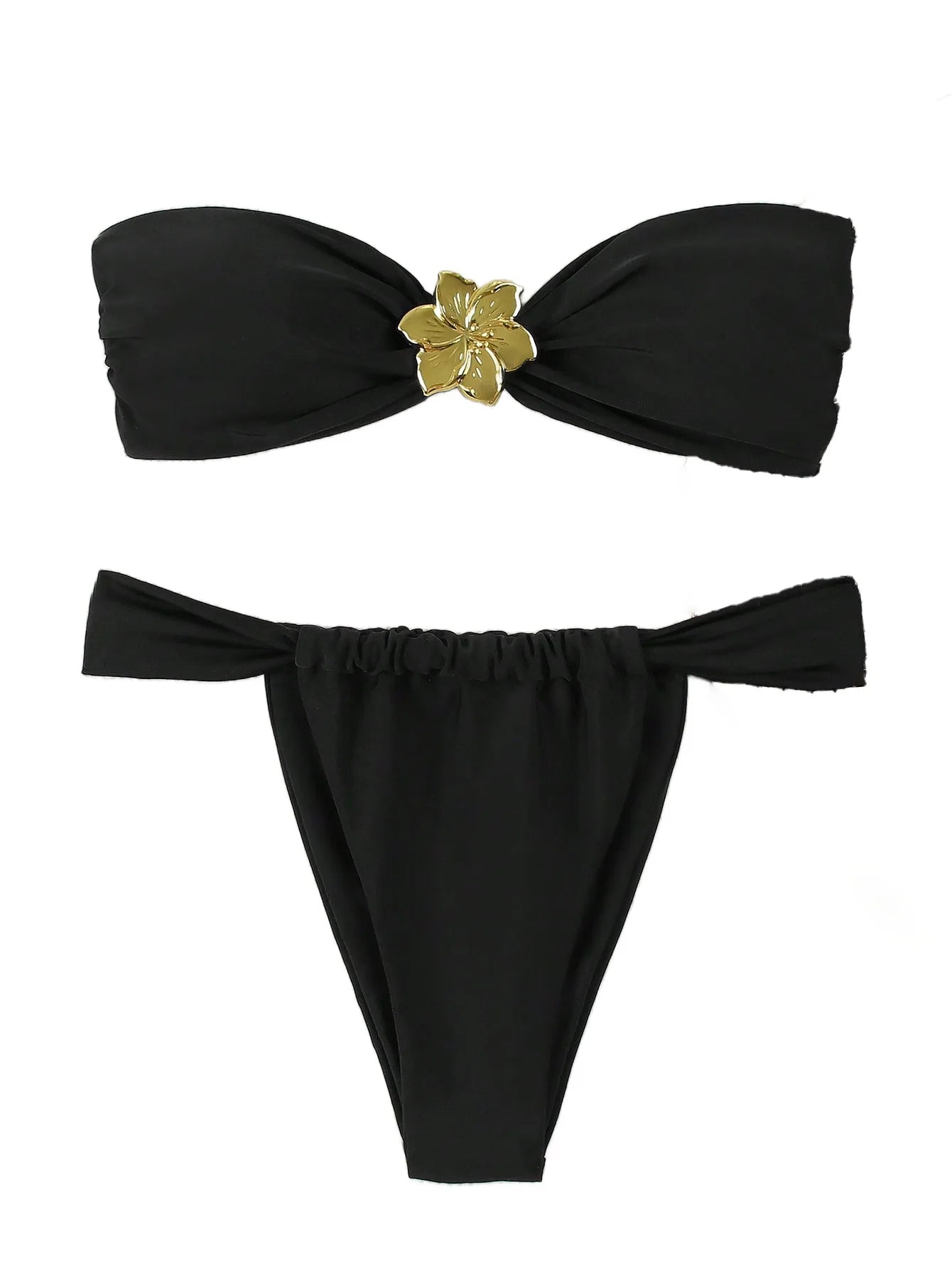 "2025 Sexy Bandeau Push-Up Bikini Set - Brazilian Thong Swimwear for Women"