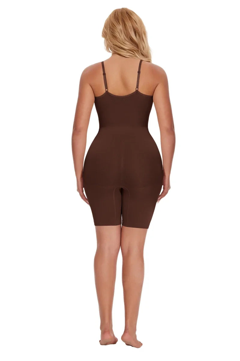 Seamless Tank Bodysuit Shapewear – Full-Body Slimming with Tummy Control, Anti-Chafing Shorts & Butt Lifter Waist Trainer