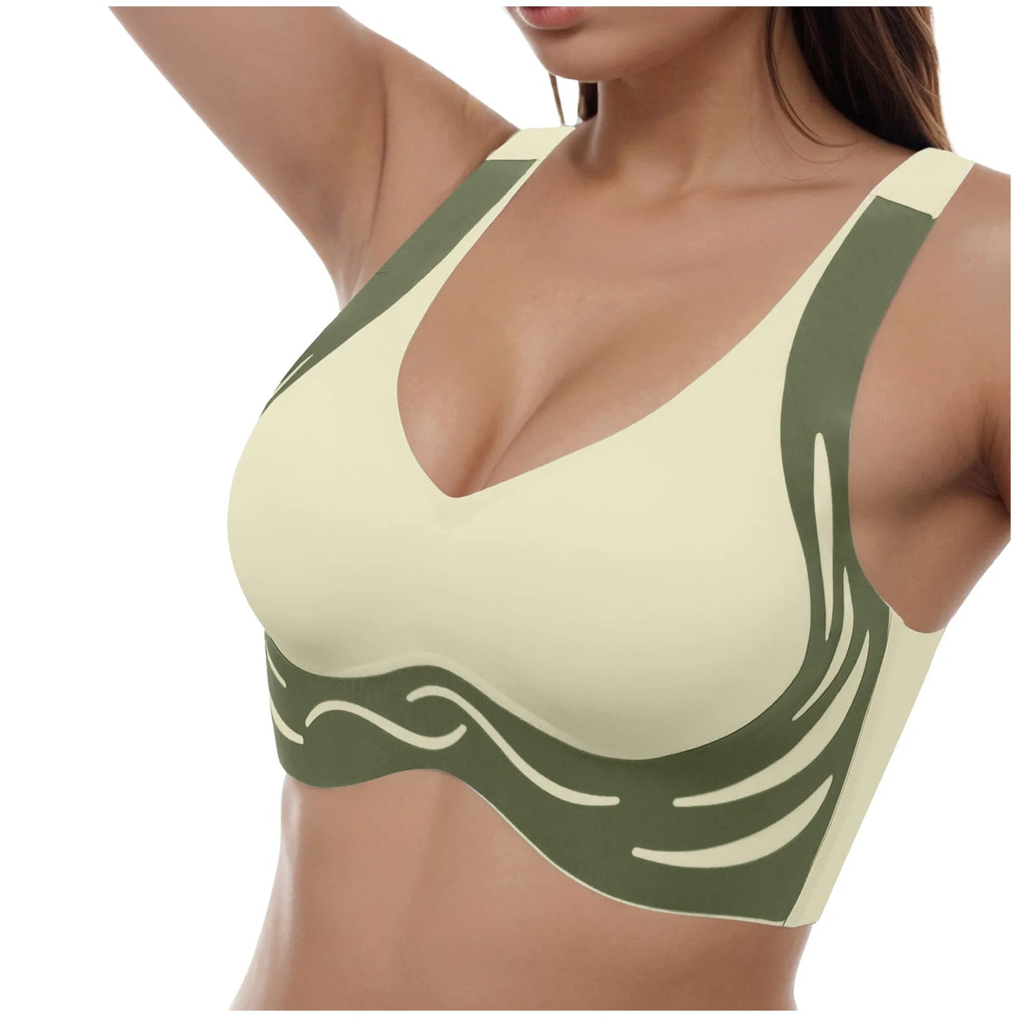 Women Seamless Bras No Underwire Scalloped Push Up Bras Soft Wireless Comfort Bralettes Full Coverage Everyday Bra Running Bra