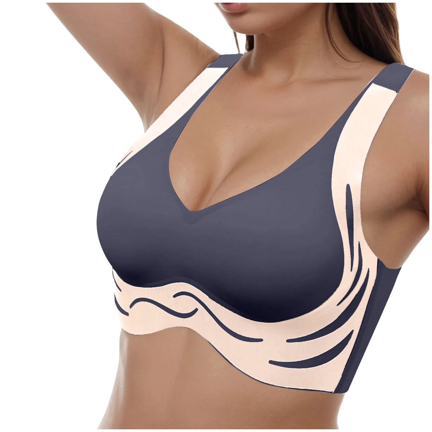 Women Seamless Bras No Underwire Scalloped Push Up Bras Soft Wireless Comfort Bralettes Full Coverage Everyday Bra Running Bra