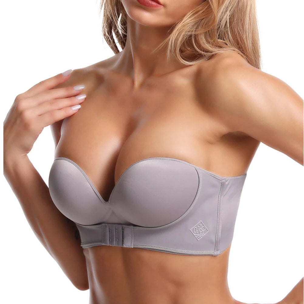 Front Closure Strapless Bra Push Up Bra Women Without Straps Sexy Bralette Backless Bra Pitted bra Female Invisible Underwear