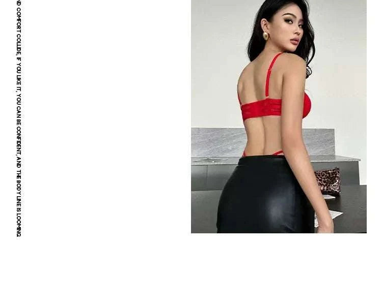 Sexy Lace Bodysuit - Deep V Neck Shaping Underwear for Small Bust, Lightweight Close-Fitting One-Piece Hollow Lingerie