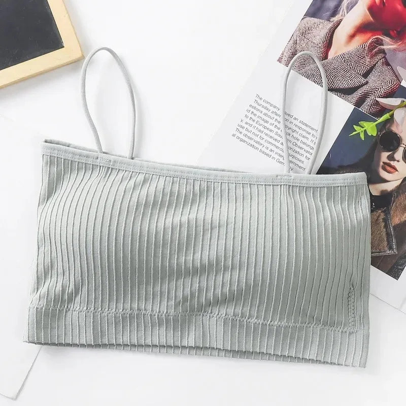 Women’s Cotton Seamless Tube Top Crop Bra – Comfort Sports & Sexy Loungewear