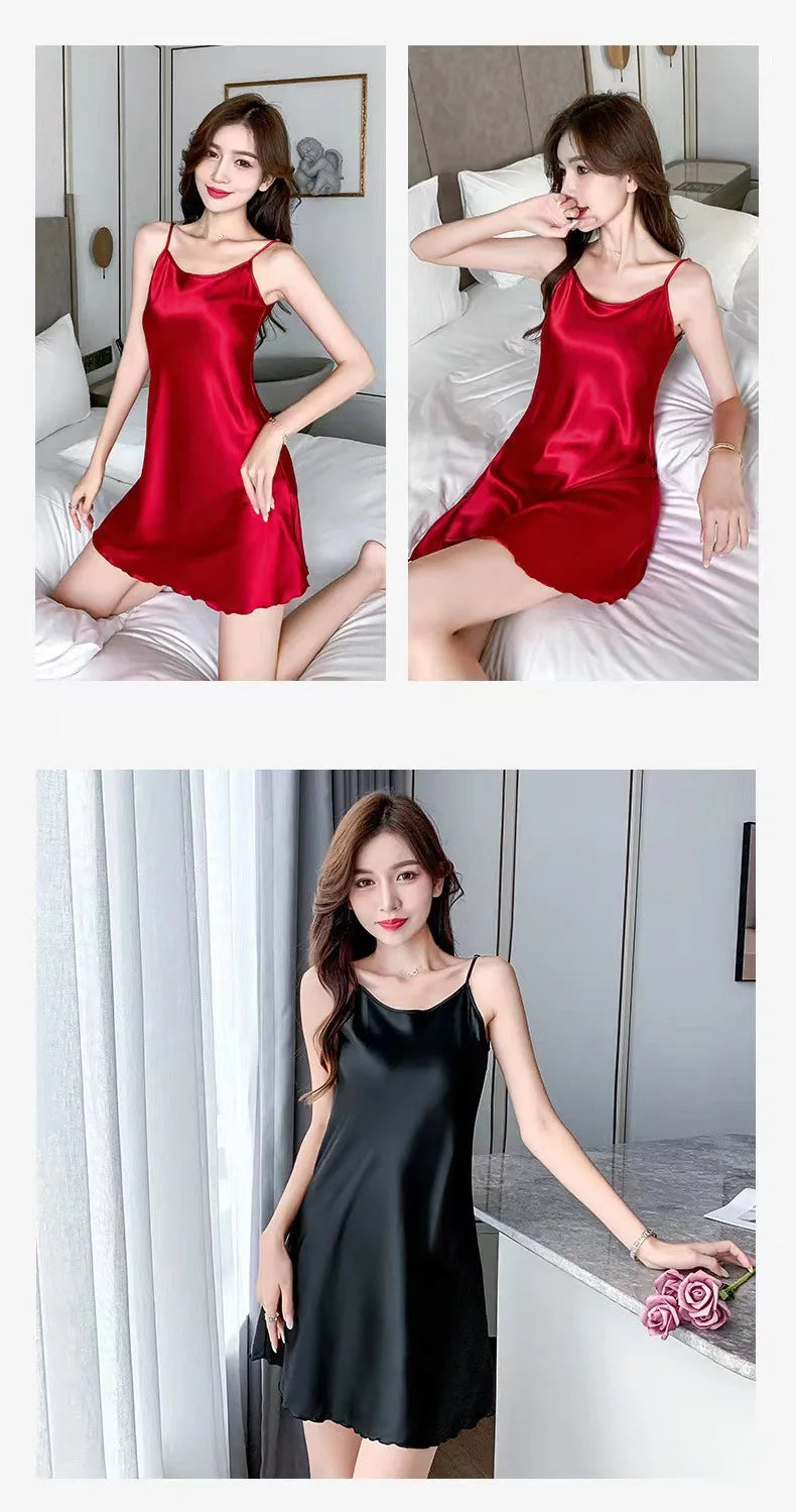 Silk Backless Slip Nightgown – Sexy Summer Sleepwear for Women