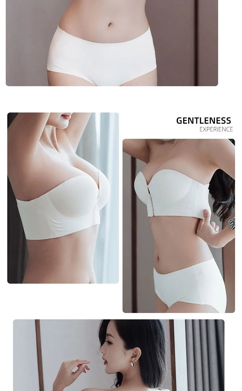 Front-Closure Wireless Cross-Back Posture Support Sports Bra – Breathable Comfort Underwear
