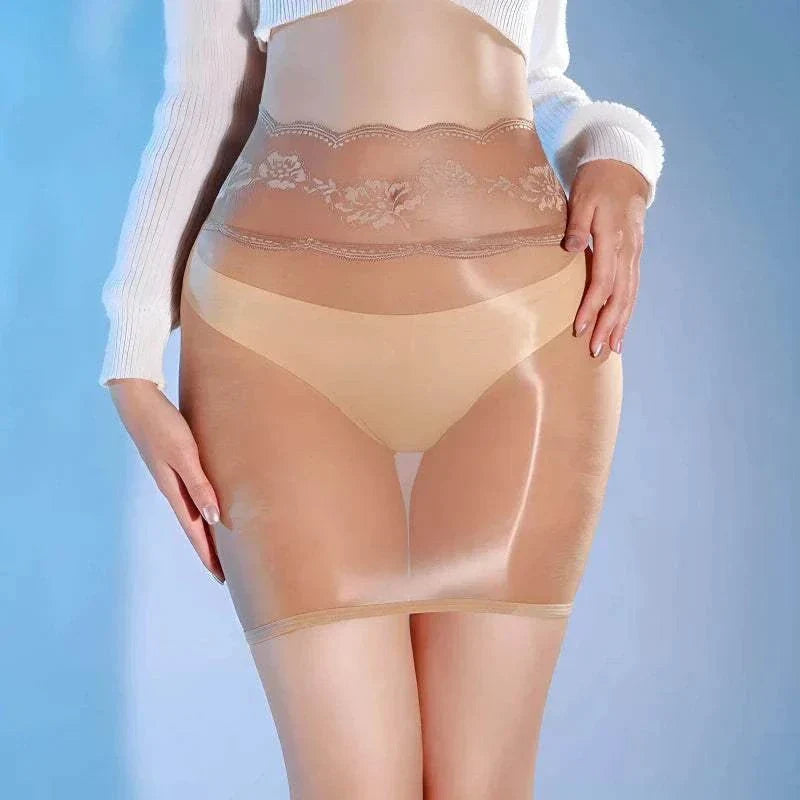 Shiny Lace Mini Skirt