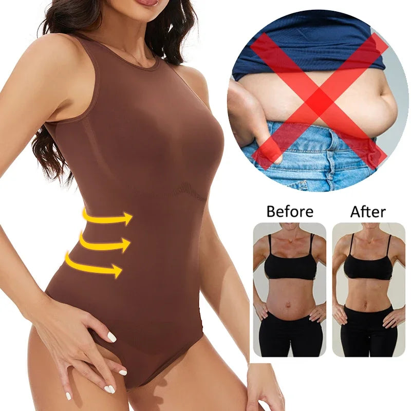 MISSMOLY Round-Neck Backless Shapewear Bodysuit – Tummy-Control Waist Trainer & Butt-Lifting Thong