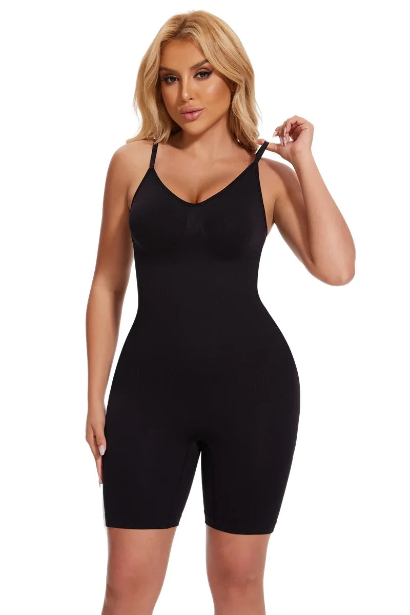 Seamless Tank Bodysuit Shapewear – Full-Body Slimming with Tummy Control, Anti-Chafing Shorts & Butt Lifter Waist Trainer