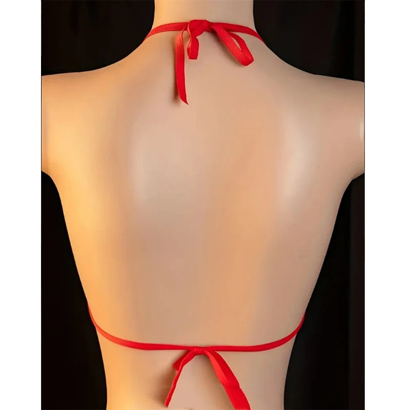 Tie-Front Lace Non-Padded Bra & Panty Set – Sexy Summer BDSM Lingerie (S–2XL)