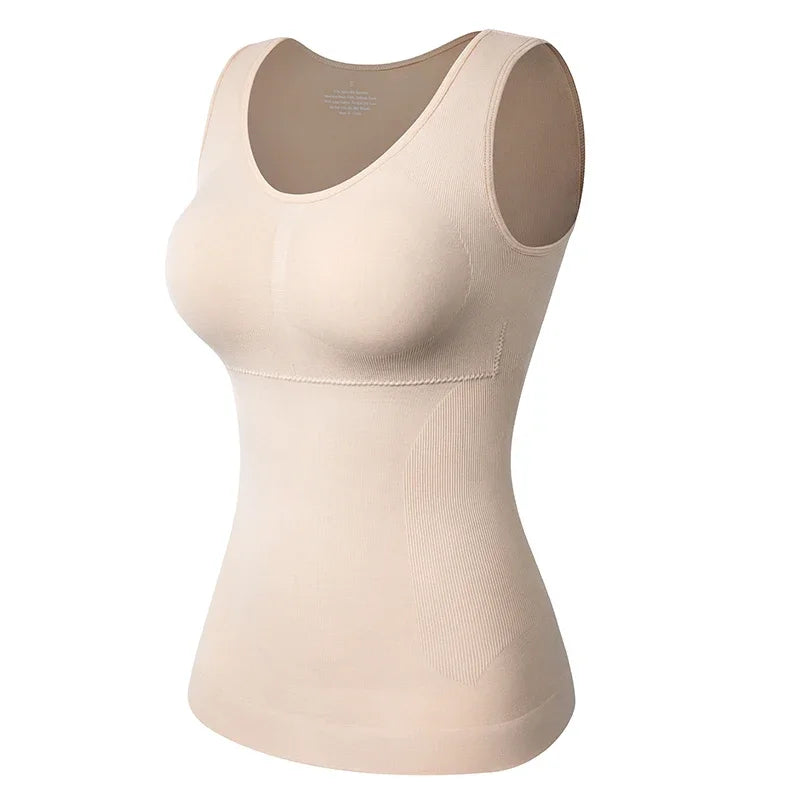 Tank Tops Camisole with Built in Padded Bra Vest Cami Shelf Bra Women Casual Wide Strap Tank Top with Built in Removable Bra