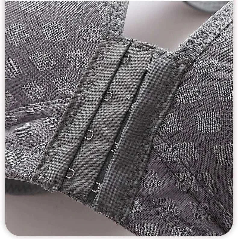 FallSweet Plus Size Front Closure Bra for Women, Seamless Wireless Push Up Bralette, Plaid Print Lingerie Comfortable Brassiere