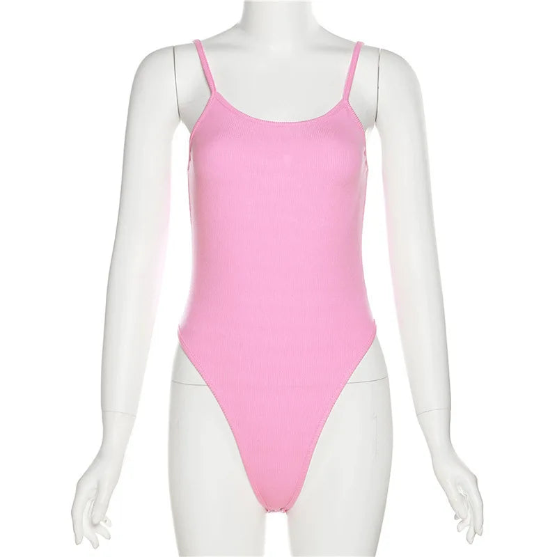 Women’s Solid Backless Corset-Style Sleeveless Bodysuit – Slim Summer One-Piece Lingerie