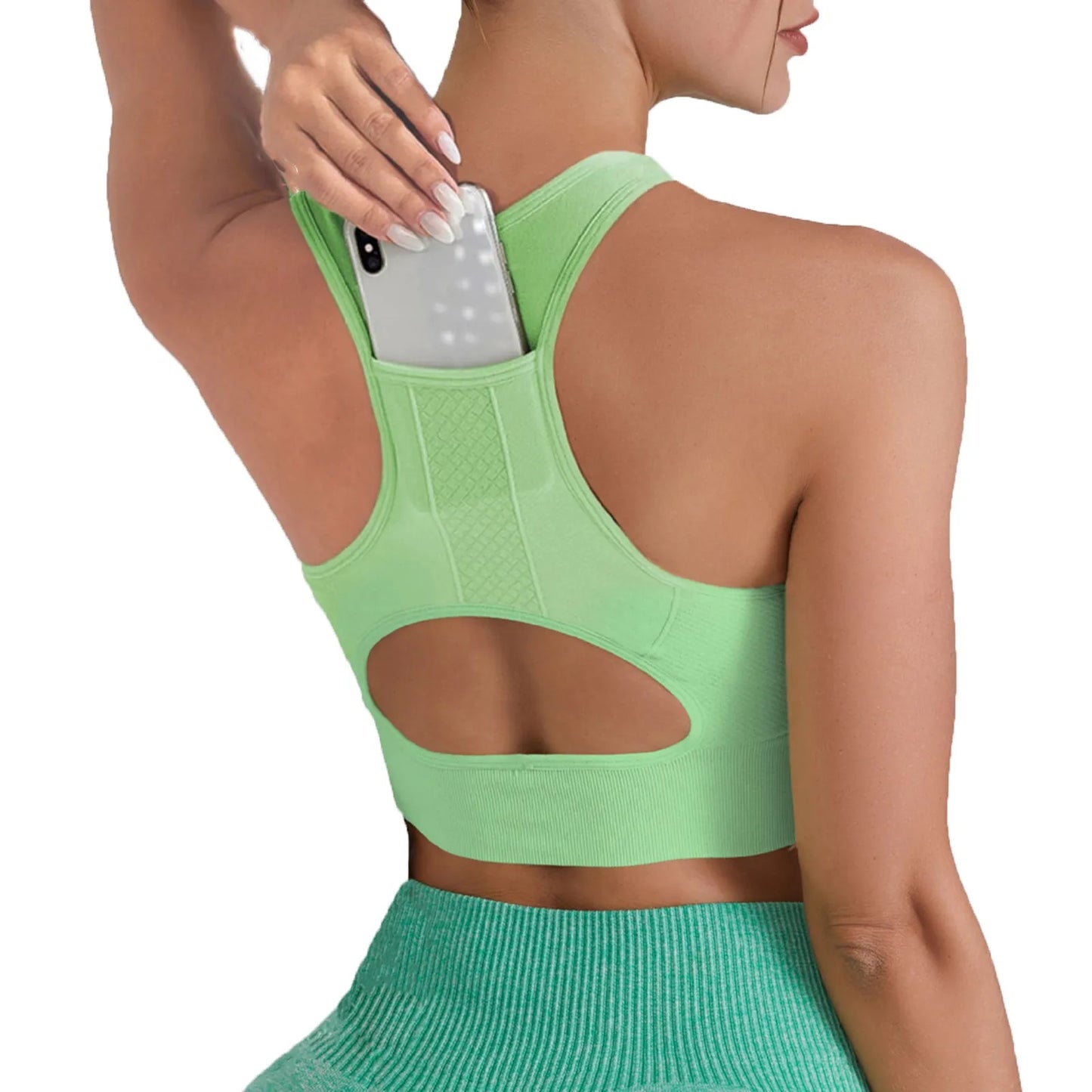 Women Sports Underwear Tight Gym Workout Crop Top Yoga Vest Shockproof With Chest Pad High Strength Fitness Clothing Sports Bra