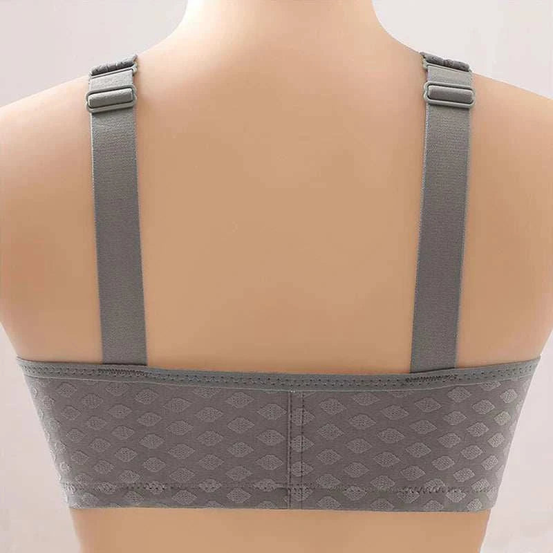 FallSweet Plus Size Front Closure Bra for Women, Seamless Wireless Push Up Bralette, Plaid Print Lingerie Comfortable Brassiere