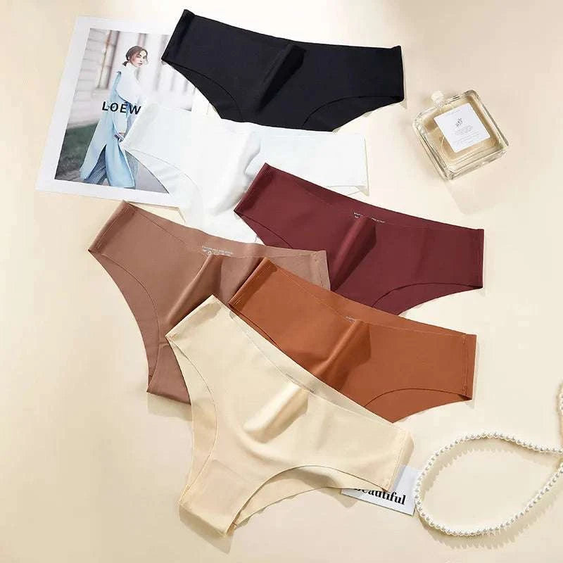 Ice Silk Underwear Set Solid Color Seamless Bra Wireless Front Buckle Push Up Bra Comfortable Panties Sexy Underwear Set