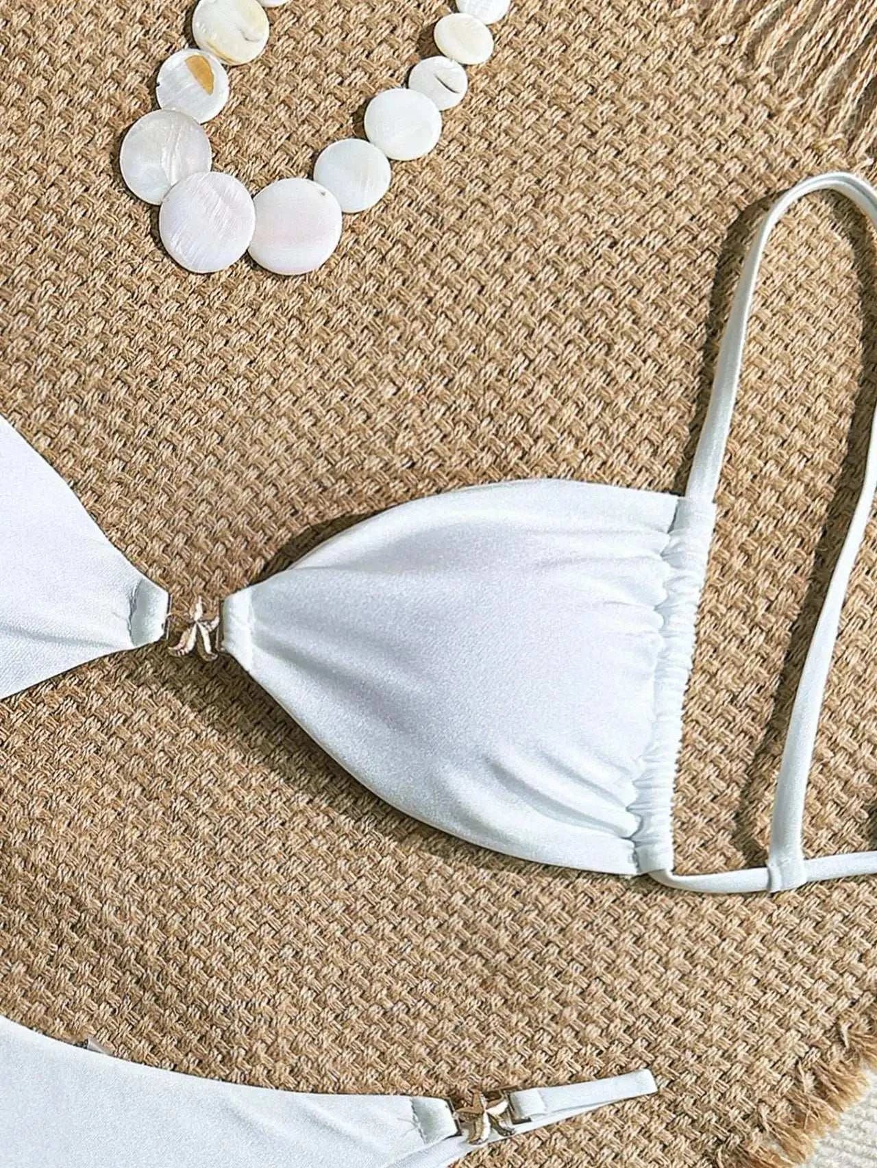 Sexy Triangle Mini Bikini Set Micro Thongs Solid Swimsuit Women Bathing Suit Biquini Bandage Beachwear Swimwear Thong Bikini