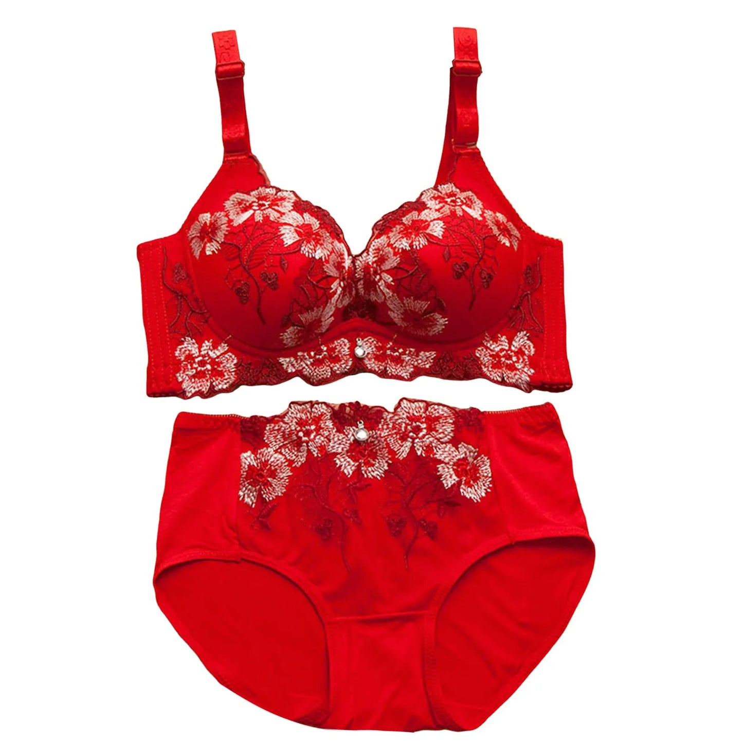 Satin Lace Pajama Set for Women Underwear High Side Bra & Panty Set Women Cute Top And Bottom Set Underwear Lace Brief Set