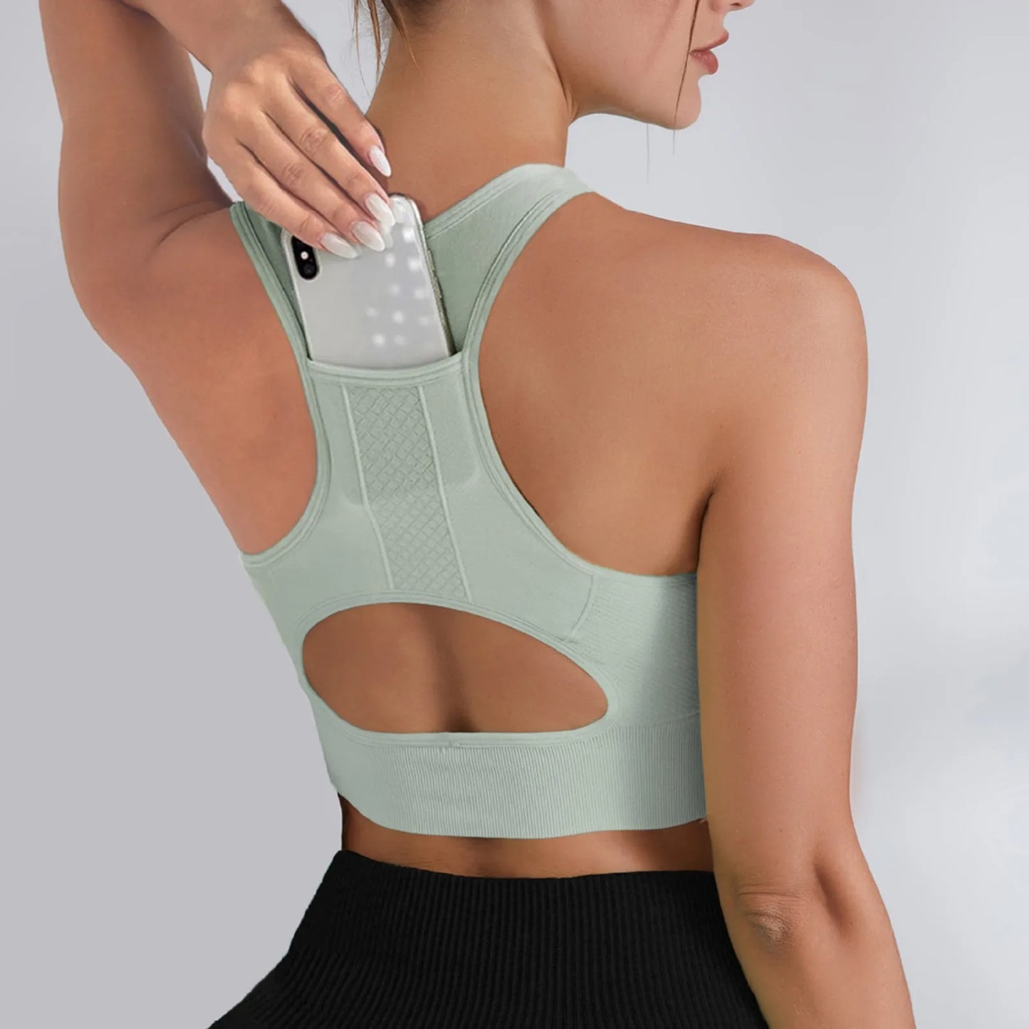 Women Sports Underwear Tight Gym Workout Crop Top Yoga Vest Shockproof With Chest Pad High Strength Fitness Clothing Sports Bra