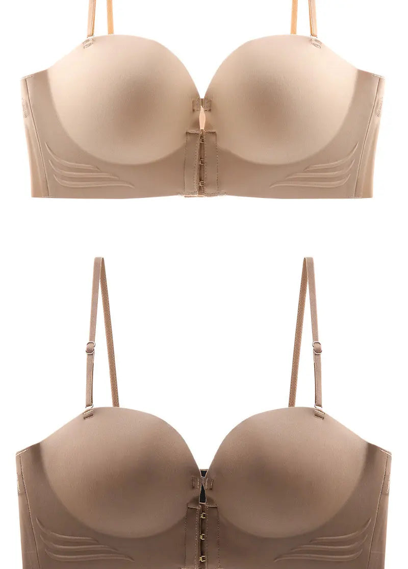 Front-Closure Wireless Cross-Back Posture Support Sports Bra – Breathable Comfort Underwear