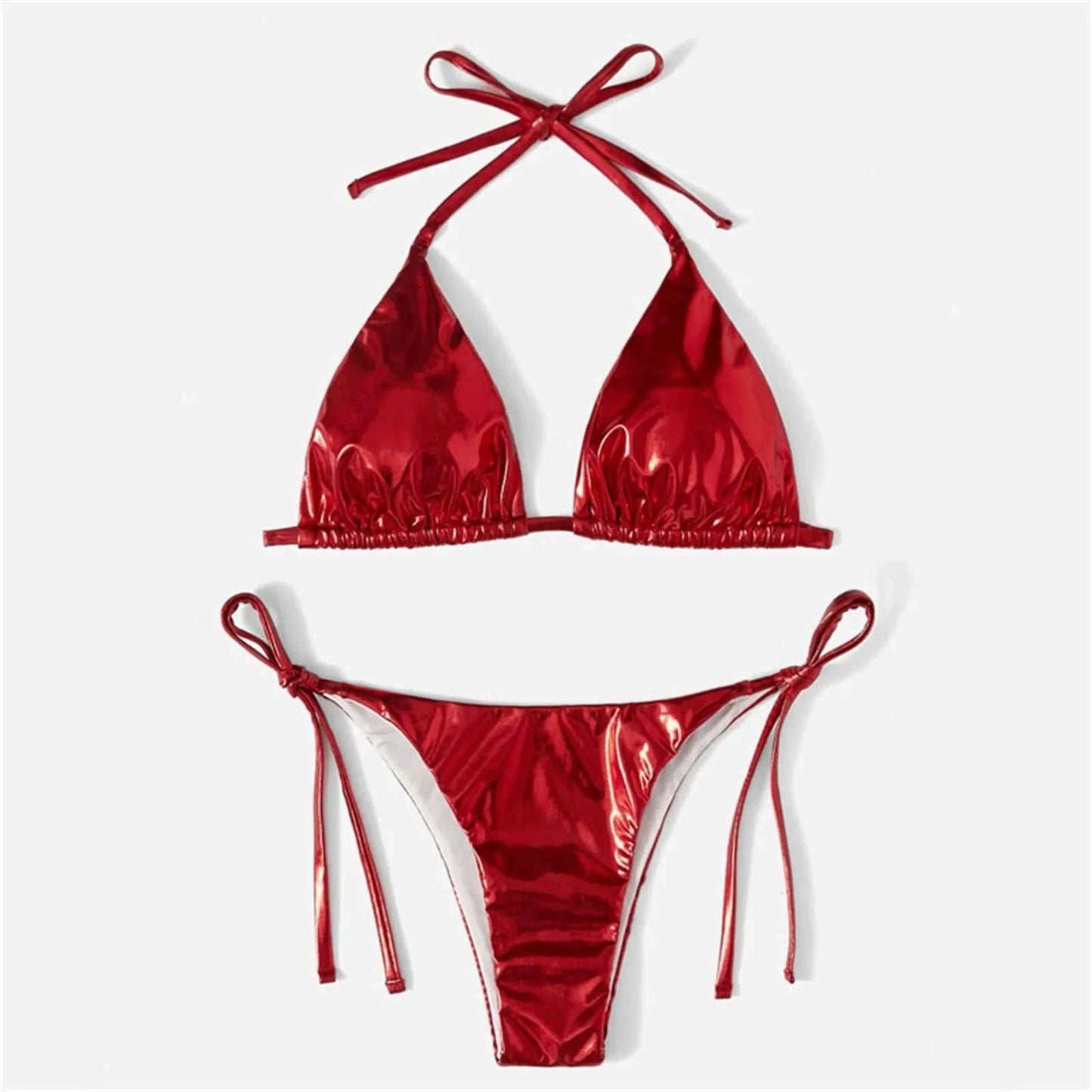 2023 New Mini Swimsuit Biquini Sexy Split Bikini Two Piece Swimsuit Looks Thin Sexy Swimsuit Set Triangle Cup Swimming Beachwear