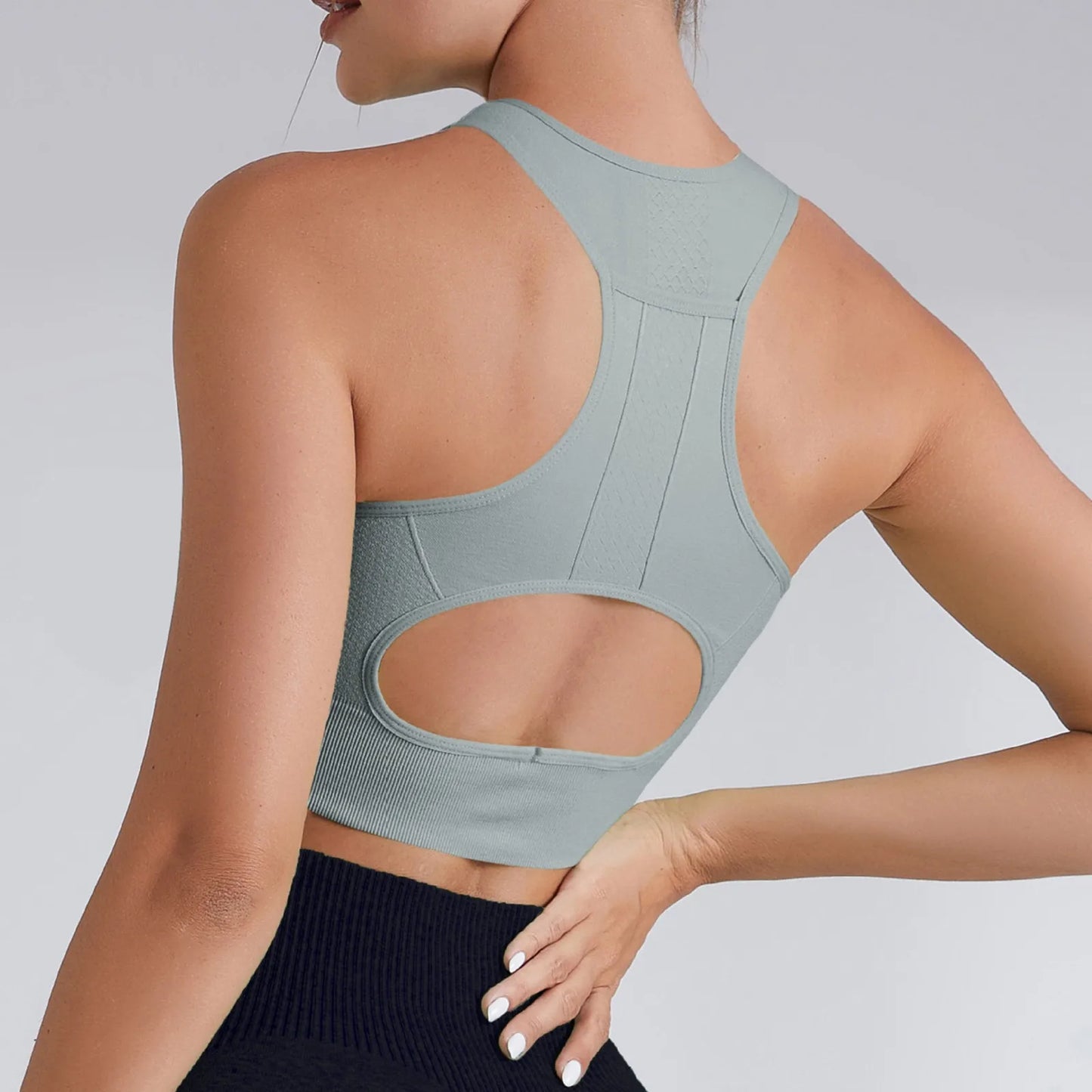 Women Sports Underwear Tight Gym Workout Crop Top Yoga Vest Shockproof With Chest Pad High Strength Fitness Clothing Sports Bra