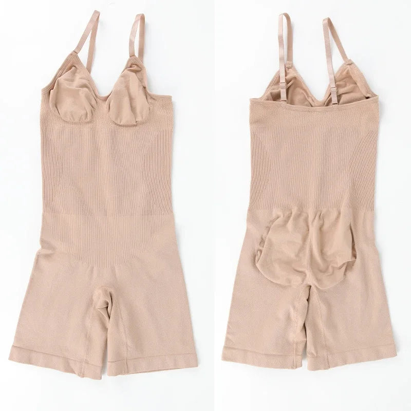 Seamless Tank Bodysuit Shapewear – Full-Body Slimming with Tummy Control, Anti-Chafing Shorts & Butt Lifter Waist Trainer