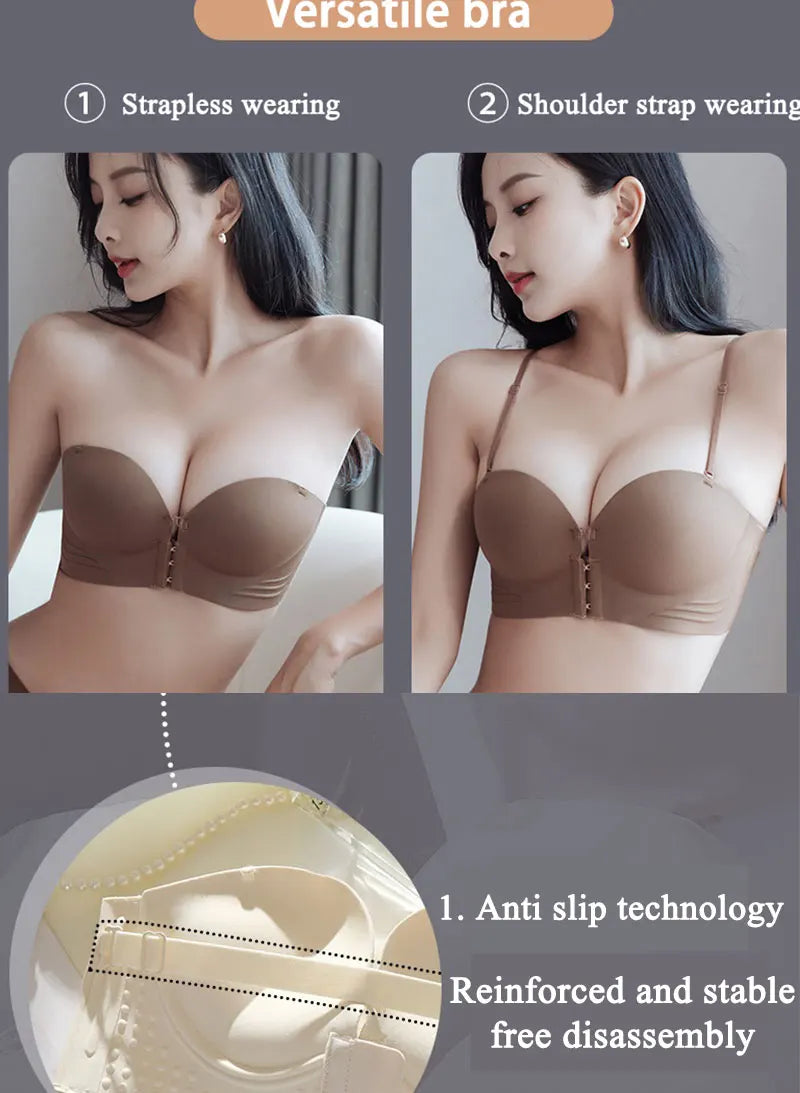Front-Closure Wireless Cross-Back Posture Support Sports Bra – Breathable Comfort Underwear