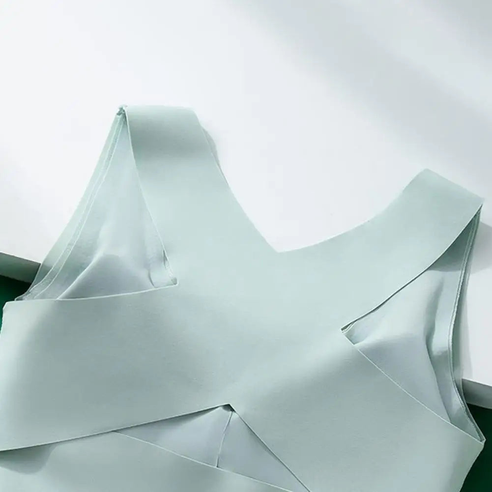 Front-Closure Wireless Posture Support Sports Bra – Breathable Cross-Back Comfort Underwear