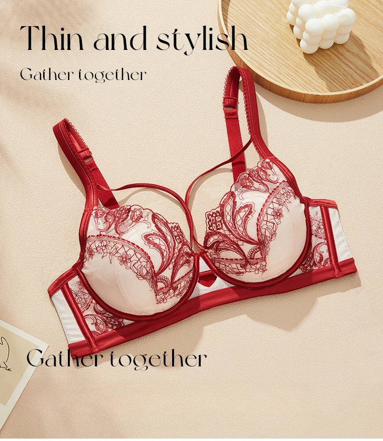 Embroidery Lace Unlined Anti-Sagging Summer Bra – Sexy Women’s Underwear (FW6043)